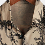 Zomerse Hawaiiaanse shirt van vintage katoen met bloemenpatroon voor mannen, korte mouwen