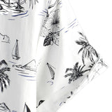 Witte Aloha Overhemd met Korte Mouwen van Katoen met Tropisch Ananas- en Palmprint voor Mannen