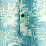 Katoenen overhemd met korte mouwen met vintage Hawaiiaans bloemenpatroon voor mannen