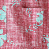 Katoenen Hawaii Shirt met Korte Mouwen voor Mannen in Rood Bloemenpatroon