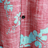 Katoenen Hawaii Shirt met Korte Mouwen voor Mannen in Rood Bloemenpatroon
