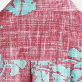 Katoenen Hawaii Shirt met Korte Mouwen voor Mannen in Rood Bloemenpatroon
