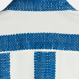 Heren Casual Overhemd met Korte Mouwen in Blauwe Verticale Strepen van Vintage Katoen