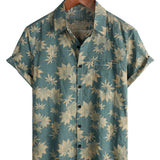 Heren Zomer T-shirt met Korte Mouwen van Katoen met Esdoornbladpatroon