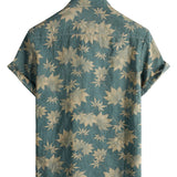Heren Zomer T-shirt met Korte Mouwen van Katoen met Esdoornbladpatroon