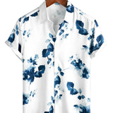 Heren Zomerbloemshirt van Katoen met Korte Mouwen