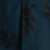 Hawaiiaanse korte mouwen katoen overhemd met palmprint voor mannen, marineblauw