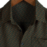 Retro Korte Mouwen Katoenen Overhemd met Knopen Casual voor Mannen