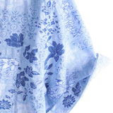 Retro Katoenen Overhemd met Korte Mouwen in Bloemen Blauw voor Mannen