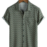 Casual Overhemd met Korte Mouwen in Geometric Pattern voor Mannen