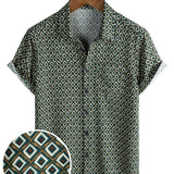 Casual Overhemd met Korte Mouwen in Geometric Pattern voor Mannen