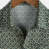 Casual Overhemd met Korte Mouwen in Geometric Pattern voor Mannen