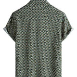 Casual Overhemd met Korte Mouwen in Geometric Pattern voor Mannen