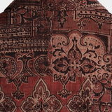 Heren Retro Katoenen Overhemd met Paisley Bloemenpatroon, Met Knopen, Vintage, Voor Vakanties, Westers, Bruin, Korte Mouwen