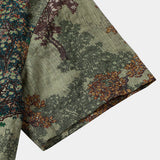 Groen vintage herenoverhemd met bosprint