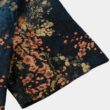Casual Overhemd met Korte Mouwen van Katoen met Abstracte Bloemenprint in Marineblauwe Kleur voor Mannen