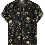 Hawaiiaanse Katoenen Overhemd in Punk Rock Stijl voor Mannen