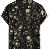 Hawaiiaanse Katoenen Overhemd in Punk Rock Stijl voor Mannen