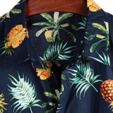 Hawaiiaans Shirt met Korte Mouwen van Katoen met Ananaspatroon voor Mannen