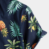 Hawaiiaans Shirt met Korte Mouwen van Katoen met Ananaspatroon voor Mannen