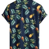 Hawaiiaans Shirt met Korte Mouwen van Katoen met Ananaspatroon voor Mannen