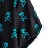 Katoenen Zomer T-shirt met Korte Mouwen voor Mannen met Punk Rock Skull Patroon