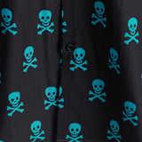 Katoenen Zomer T-shirt met Korte Mouwen voor Mannen met Punk Rock Skull Patroon
