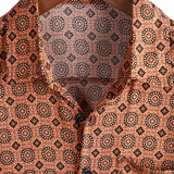 Lente Heren Overhemd van Vintage Katoen met Korte Mouwen