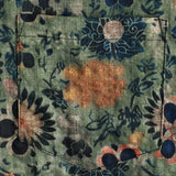 Heren Korte Mouw Katoenen Overhemd in Vintage Stijl met Bloemenpatroon