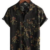 Katoenen Strandshirt voor Mannen met Korte Mouwen