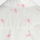 Korte Mouwen Katoenen Overhemd met Roze Flamingo Patroon voor Mannen