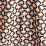 Zomer Katoenen Overhemd met Korte Mouwen voor Mannen, Retro, Knopen, Vintage, Geometrisch, Cirkels, Cool
