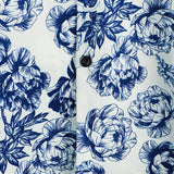 Korte Mouwen Katoenen Shirt met Skull en Bloemen Punk Rock voor Mannen