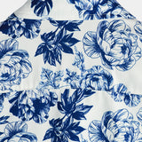 Korte Mouwen Katoenen Shirt met Skull en Bloemen Punk Rock voor Mannen