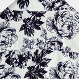 Korte Mouwen Katoenen Shirt met Bloemen Skull Print in Punk Rock Stijl voor Mannen