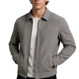 Grijze Suède Jas voor Mannen – Moderne Casual Jas
