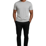 Heren T-shirt Slim-Fit in Zilveren Mist
