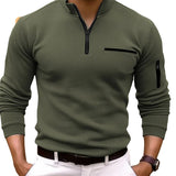 Herenshirt Rik met lange mouwen en rits