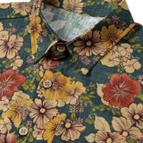 Korte mouwen shirt van ademend katoen met vintage botanische print voor mannen