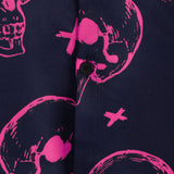Heren Aloha shirt van katoen met roze doodskopprint en korte mouwen