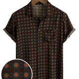 Katoenen Zomer Casual Vintage Overhemd Korte Mouwen voor Mannen
