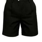 Heren shorts met plooien en zakken - zwart en universeel