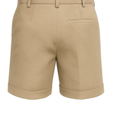 Heren shorts met een plooi en zakken – beige en veelzijdig