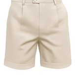 Heren shorts met plooien en zakken – offwhite en universeel