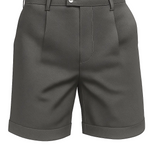 Heren shorts met plooien en zakken - donkergrijs en veelzijdig