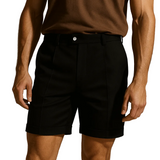 Heren shorts met plooien en zakken - zwart en universeel