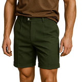 Heren shorts met plooien en zakken – groen en veelzijdig