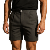 Heren shorts met plooien en zakken - donkergrijs en veelzijdig