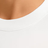 Heren T-shirt van katoen – Ademend korte mouwen ronde hals – Wit