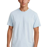 Heren T-shirt van katoen – Ademend korte mouwen ronde hals – Mistig blauw